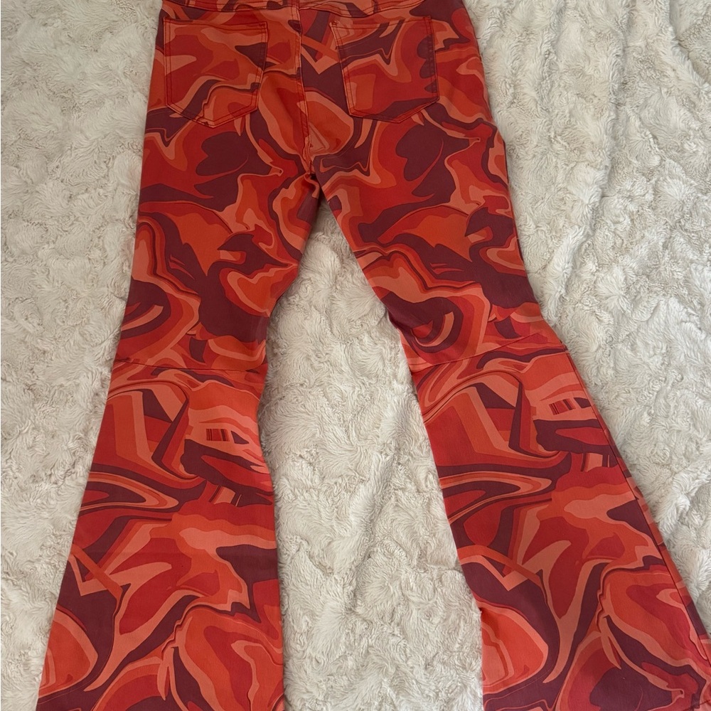 We The Free Vibrant Red and Orange Pants
